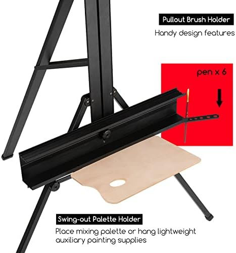 MEEDEN Aluminum Easel Stand for Painting: Portable Art Tripod