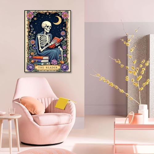 Skull Diamond Art Kits for Adults Funny Diamond Painting Kit for Beginner