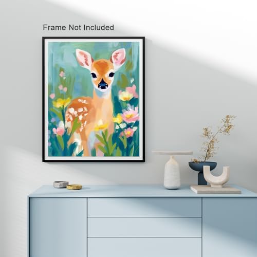 Natuyalo Mountain Paint by Number for Adults - Little Deer Paint by Numbers for Adults Beginner, Animals Paint by Numbers Kit for Gift Home Wall Decor 16x20 inch