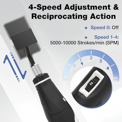 SHALL Mini Pen Sander, Electric Reciprocating Sander w/ 4 Adjustable Speeds
