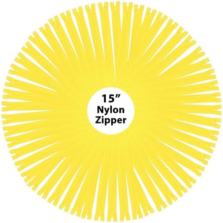 Mandala Crafts 80 PCs Yellow Closed-End 15 Inches Nylon Zippers for Sewing