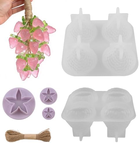 DIY Silicone Strawberry Shaped Grape Soap Molds
