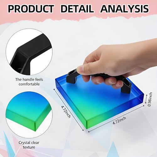 HTV Cooling Block with Handle & Heat Resistant Tape, Craft Tool Cooler Heat Transfer Projects Cooing Tool, Heat Press Accessories for Cricut Sublimation Paper, DTF Transfer Film, Iron on Vinyl