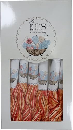 KCS Big skeins of 25 Meters Size 25 Color Variegated Cross Stitch Stranded Threads,6 skeins,4120