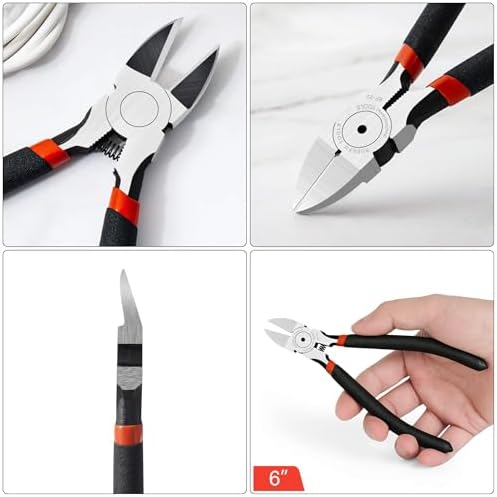 BOENFU Wire Snips Floral Wire Cutter Jewelry Wire Snippers 6 Inches 2 Pack Flush Cut Pliers Side Cutters Metal Cutting Tool for Crafting, Floral, Artificial Flowers, Chicken Wire, Electrical