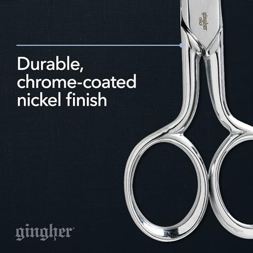 Gingher 5" Straight Fabric Scissors for Cutting Curves & Buttonholes