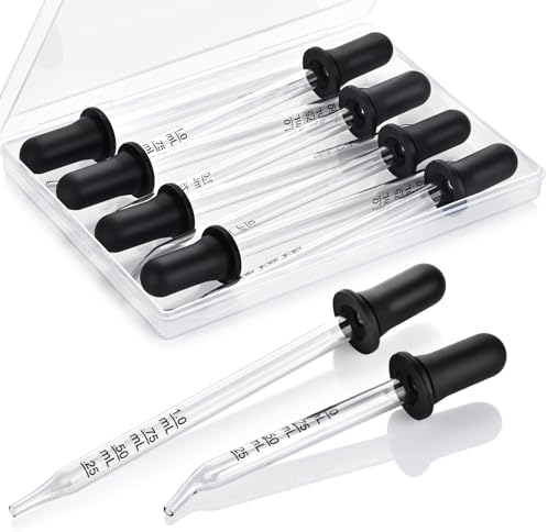 Eye Dropper, 1mL Glass Liquids Pipette Dropper Tool with Measurement Herain