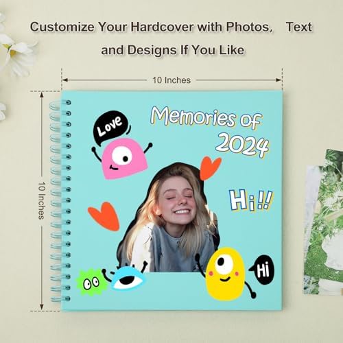 Scrapbook Album 10x10 Inches 40 Pages Hardcover Kraft Paper LightBlue