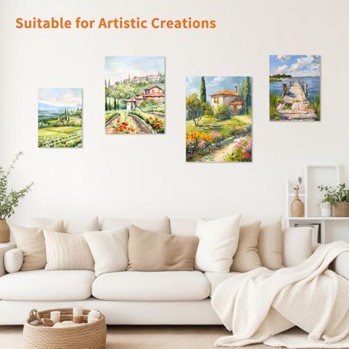 FIXWAL Canvas Boards for Painting 32 Pack Multi Sizes | Includes 8x10, 9x12, 11x14, 5x7 canvas panels, artist painting boards for acrylic oil watercolor art