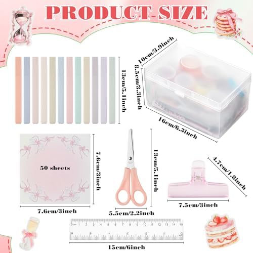 FunooFuno 155 Pcs Scrapbooking Supplies Kit with Storage Box, Coquette