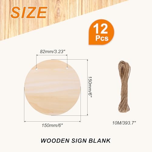 MECCANIXITY Unfinished Hanging Wood Sign Blank 6"x6" Style 10 12 PCS