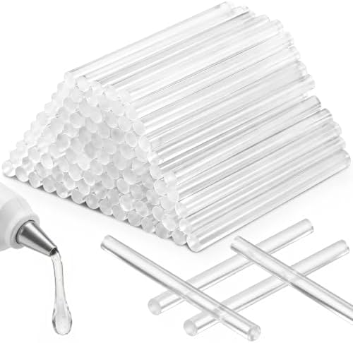 KISEER 100 Pack Clear 0.27 x 4 Inch Mini Size Hot Glue Sticks Universal Fit Glue Gun for Bond Wood Plastic Fabric Foam DIY Craft Projects Home Decorations and Sealing