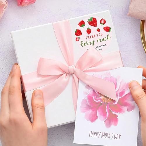 Strawberry Stickers,500Pcs 1 inch Red Strawberry Decals Baby Shower Fruit Themed Party Decor Scrapbooking Card Making Gift Wrapping Classroom Rewards