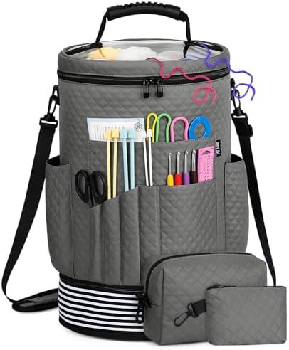 Crochet Yarn Knitting Bag 3PCS Expandable Large Yarn Storage Organizer Bag
