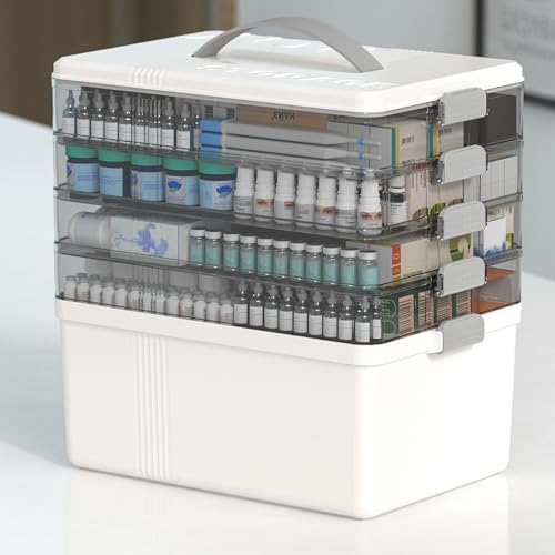 Citylife 5-Tier Medicine Organizer with Handle, Portable Storage Cabinet
