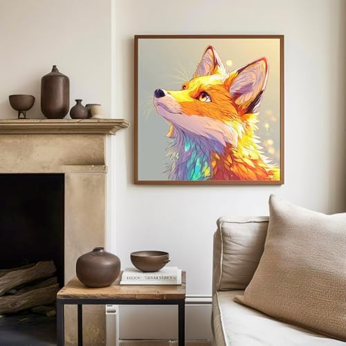 Fox Paint by Numbers Kit for Kids, 8x8 inch