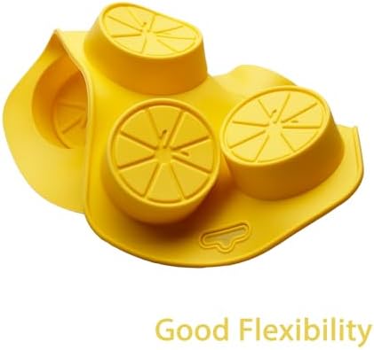 2PCS Silicone Lemon Ice Molds, 6-Cavity Fruit Lemon Shaped Chocolate Molds for Ice Cube, Candy, Jelly, Dessert, Cupcake and Cake Decoration