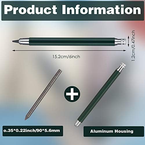 3 Pcs 5.6 mm Lead Holder Mechanical Pencils Sketch up Automatic Clutch Graphite Pencil with Built-in Sharpener Lead Pencil For Construction, Draft Drawing, Crafting, Art Sketching(Pink, Green, Blue)
