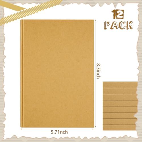 Henoyso 12 Pcs A5 Blank Notebook Journal Hardcover Sketchbook, 8.3 x 5.7 in