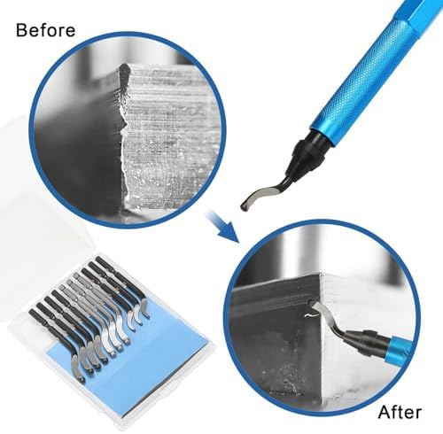 VASTOOLS Deburring Tool Set, 12PCS 3D Printer Cleaning Kit with 10 Blades & Micro Wire Cutter for Resin Plastic Metal Model Trimming and Burr Removal