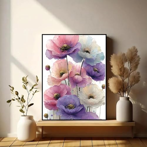 Xylogist Flowers Diamond Art Kits for Adults, Poppies Diamond Painting Kit