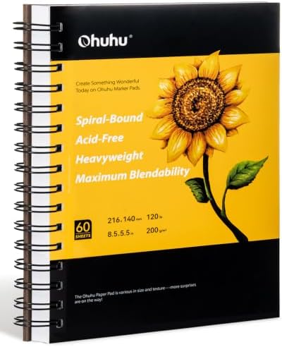 Ohuhu 5.5"x8.5" Marker Paper Pad Art Sketchbook for Drawing and Sketching