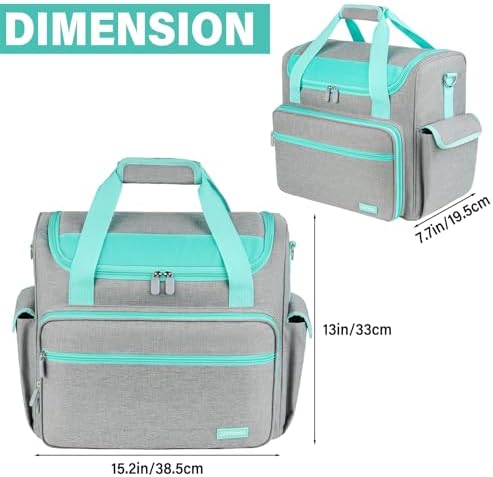 Craft Bag for Scrapbook Supplies, Large Scrapbook Tote with 15.6'' Laptop Sleeve, Art Supply Storage Bag with Multiple Pockets for Scrapbooking Tools, Gray