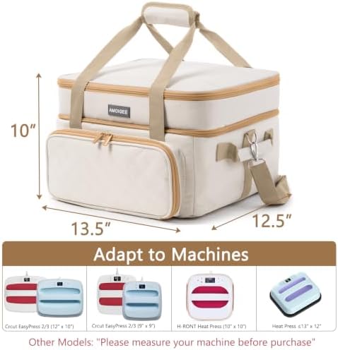 AMOIGEE Double-Layer Carrying Case, Craft Organizer for Cricut Accessories