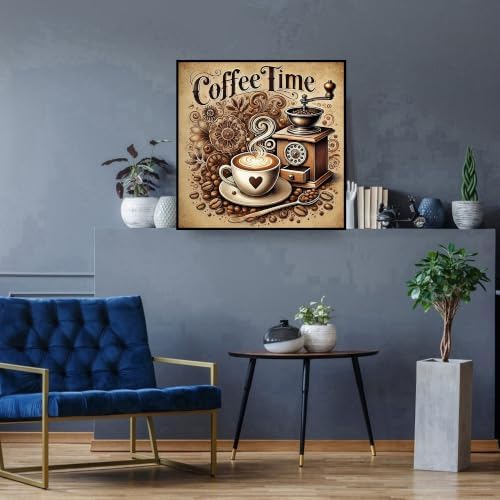 Diamond Art Kits for Adults,Coffee Diamond Painting Kits for Beginners