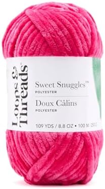 Loops & Threads Sweet Snuggles Yarn - Yarn for Knitting, Crochet, Weaving, and Arts & Crafts - Pink, Polyester, 8.8 oz