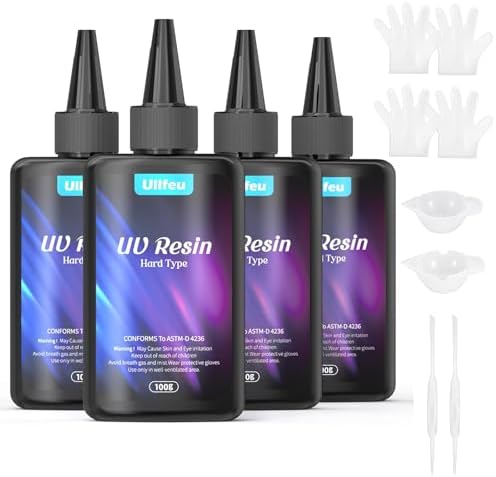 UV Resin Kit 400g Bulk, No Odor Clear Hard Fast Epoxy Resin Kit | Upgraded Formula for Jewelry Making, Handmade Decoration DIY Craft Coating, Cures Fast Under UV Lamp