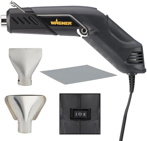 Wagner Spraytech HT400 Craft Kit Dual-Temperature Heat Gun, 450°F and 680°F | Dual Low 450°F and High 680°F settings support embossing, candle making, shrink wrap and other craft projects.