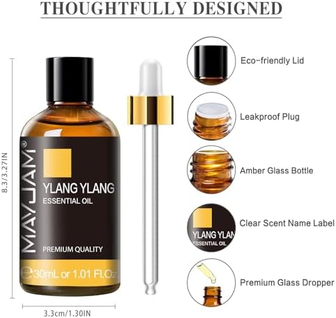 MAYJAM Ylang Ylang Essential Oil for Diffuser Soap Candle Making, 1.01fl.oz