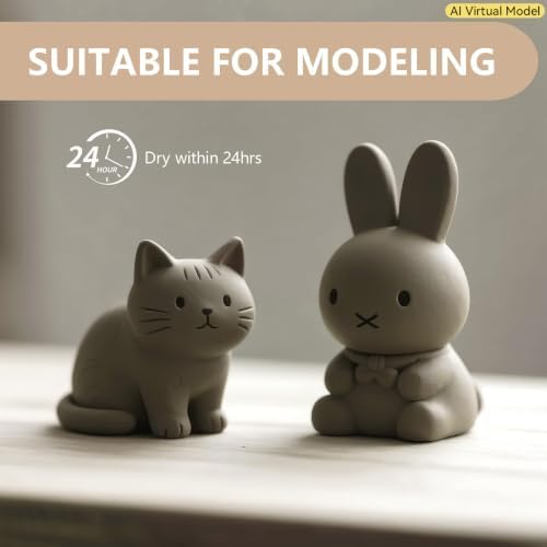 VIBRATITE 10LB Air Dry Clay, Gray Modeling Clay for Pottery & Sculpting | Easy to Shape for Hand Building, Wheel Throwing, DIY Crafts, Classroom Art Projects, Ideal for Beginners & Artists
