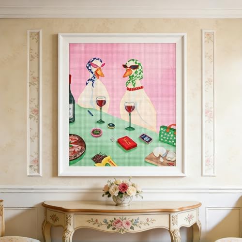 5D Diamond Painting Kits for Adults, Funny Fashion Ducks Diamond Art Kits