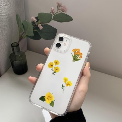 Aesthetic Flowers Stickers Flora Scrapbook Stickers Yellow