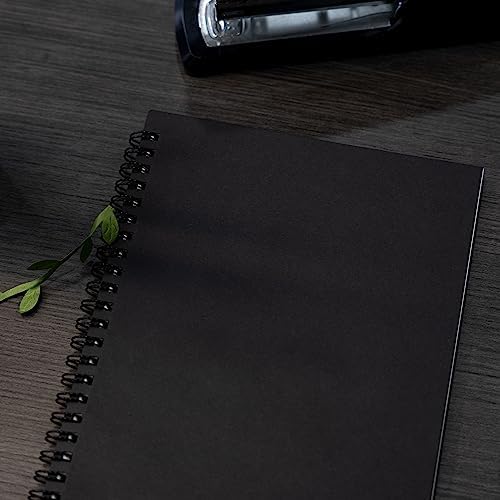 DSTELIN 10 inch x 7.5 inch, 100GSM, Blank Spiral Notebook, 1-Pack, Soft Cover, Sketch book, 100 Pages / 50 Sheets, with writing backboard, (Black)