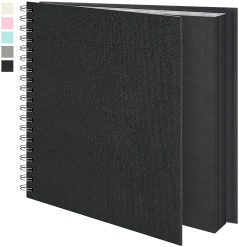 Vienrose Scrapbook Album,40 Pages,10x10 Inch,Tulip Black