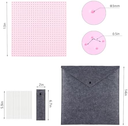 wuher 13''Granny Square Blocking Boards for Crochet Projects, Crochet Blocking Board with 20 pegs, Large-Sized Plastic Blocking Board is a Gift for Crochet Enthusiasts and Beginners (Pink)