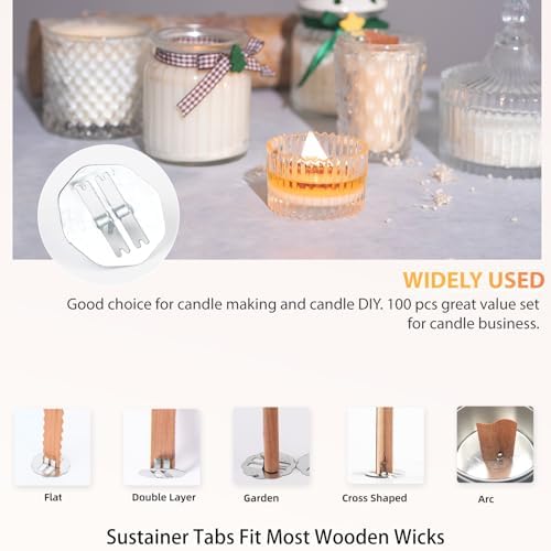 Count Durable Metal Wick Sustainers, 100 PCS