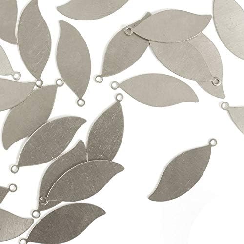 ImpressArt - Premium Metal Stamping Blanks for Metal Stamping and Jewelry Making (24 Pack) (1 1/16" Leaf w/Ring, Alkeme)