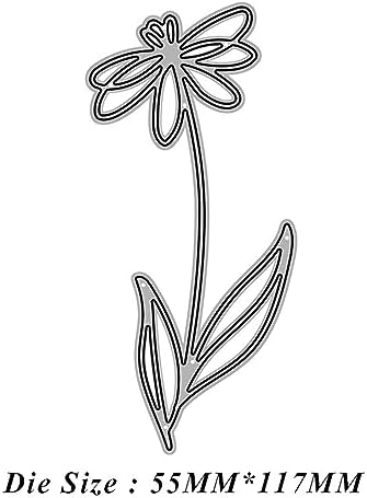 Scrapbooking Die-Cuts for Card Making, Christmas Metal Cutting Dies, Paper Craft Punch Template, Background Embossing Stencils, DIY Album Décor (Flower-5.5x11.7cm)