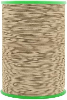 Mandala Crafts 0.6mm Khaki Shirring Elastic Thread for Sewing, 546 Yards