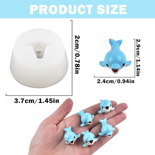 Mini Dolphin Figurines Resin Silicone Mold for DIY Fairy Garden Decor
