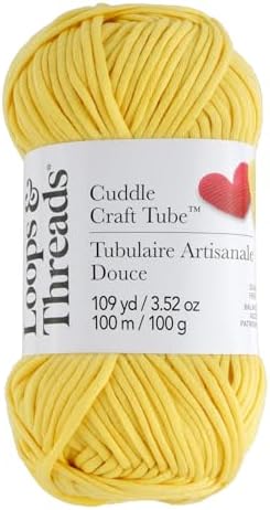 Loops & Threads Cuddle Craft Tube Yarn – Medium (4) Cotton Nylon Blend, Soft Tube Yarn for Knitting, Crochet & Crafts, Ideal for Apparel, Accessories & Decor, 109 yd / 3.52 oz Skein, 8 Pack