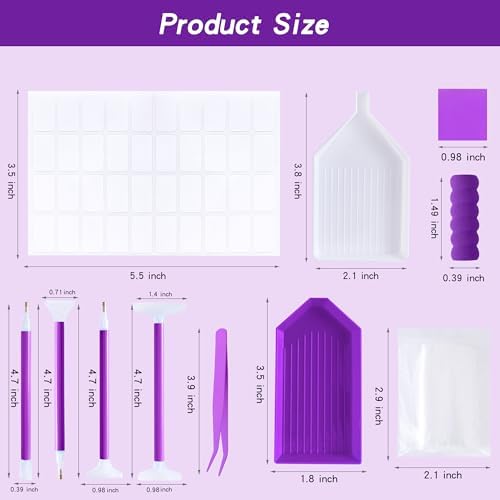 55PCS Diamond Art Accessories Tools Multiple Sizes Diamond Painting Kits