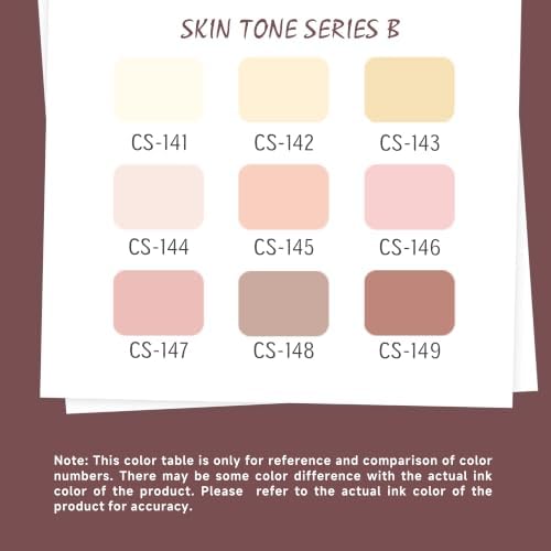 languo Acrylic Paint Markers, 9 Colors Skin Tone Series B, Soft Brush Tip
