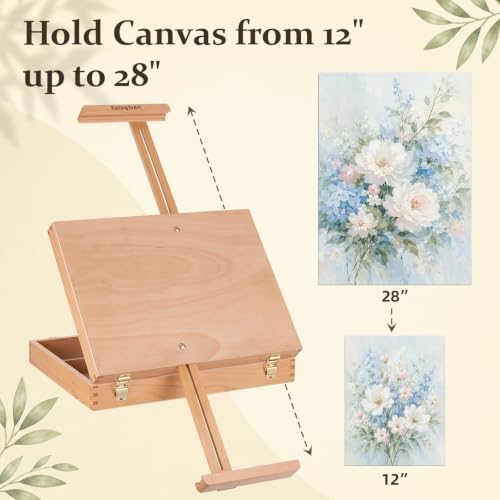 Falling in Art Portable Beech Wood Tabletop Art Easel Box