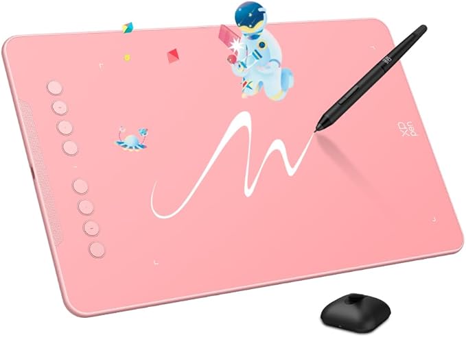 XPPen Deco 01 V3 10x6 Drawing Tablet | 16K Pressure Pen | Battery-Free Stylus | 8 Hotkeys | for OSU Gaming & Teaching | PC/Mac/Android/ChromeOS Compatible | Pink