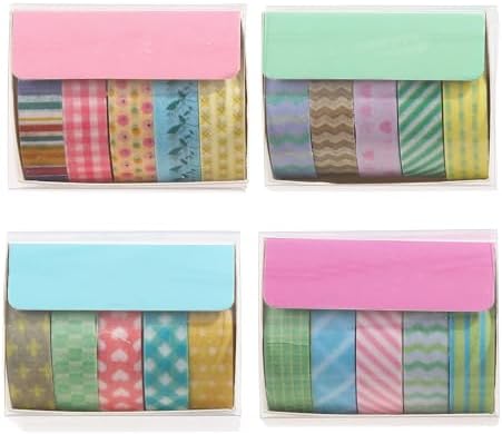 YUBBAEX 20 Rolls Cute Washi Tape Set Kawaii Basic Patterns Masking Decorative Tapes for Arts, DIY Crafts, Journals, Planners, Scrapbooking, Wrapping (Macaron Mix)